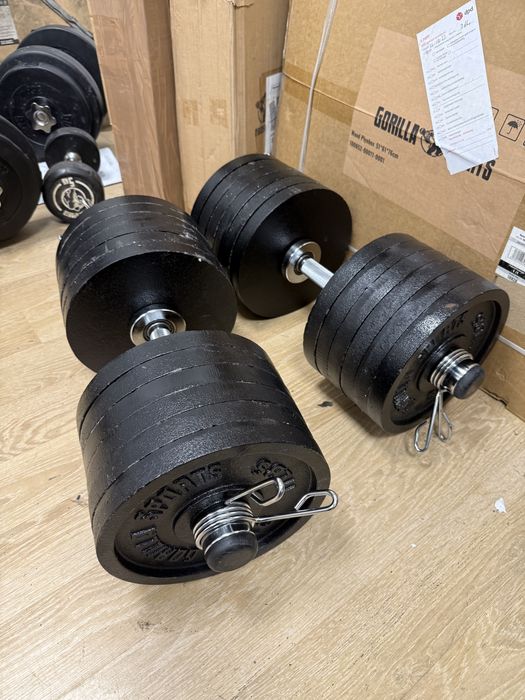 Gantere reglabile Olimpice Profesionale noi cu rulmenti 65 kg+65Kg=130