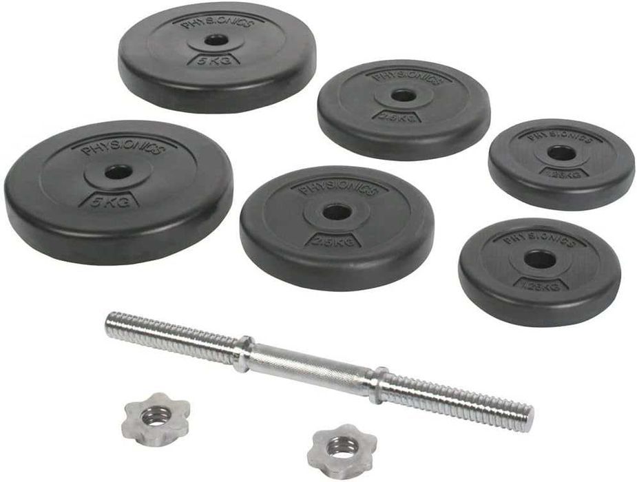 Ganteră 20 kg, Diametru 25 mm, Din plastic și oțel, Spinlock