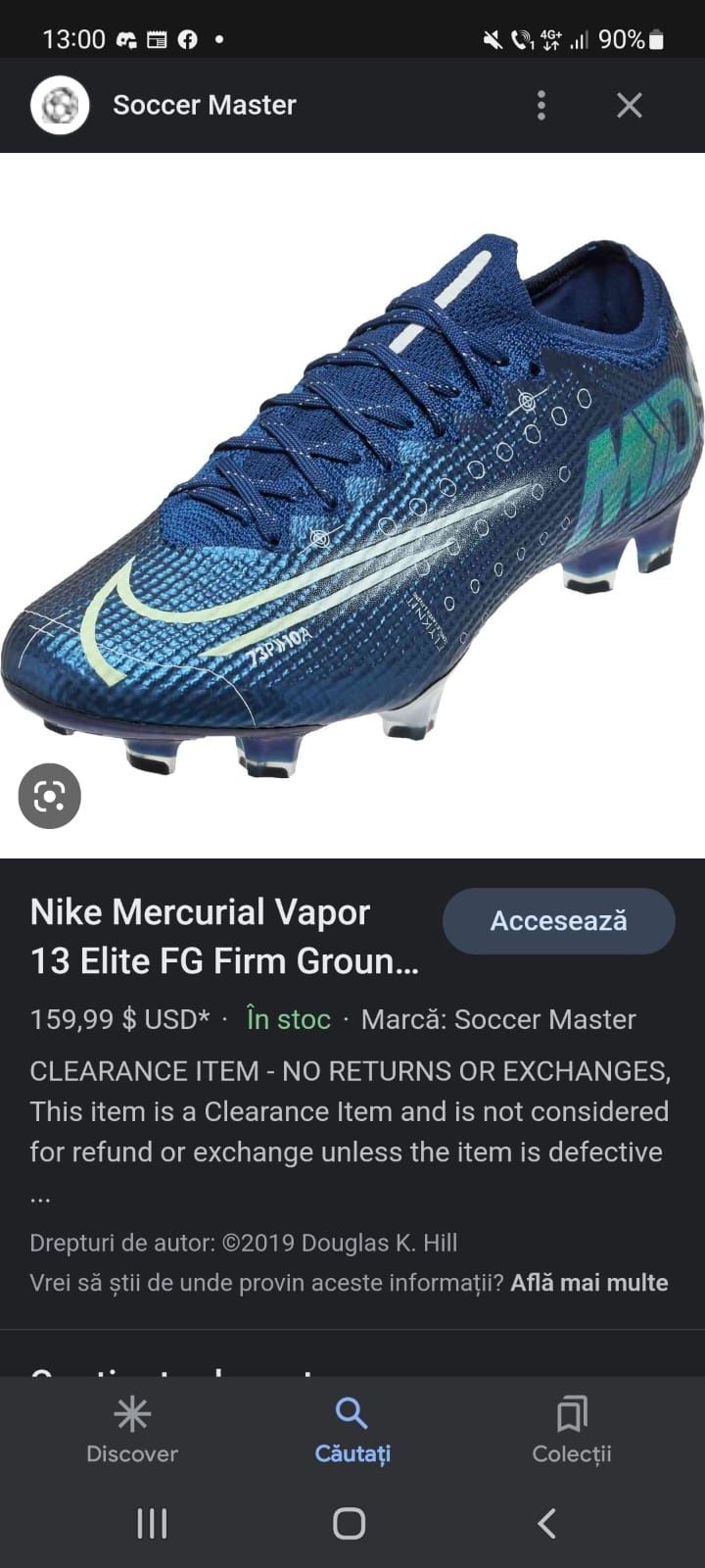 Ghete fotbal Nike Mercurial mărimea 38,5