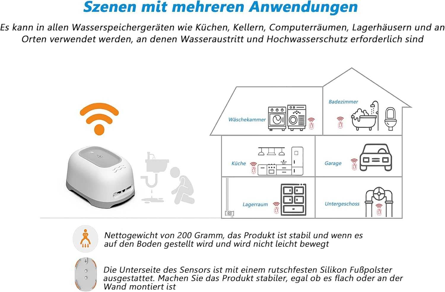 НОВ! WiFi Smart детектор за наличие на вода, аларма 100dB