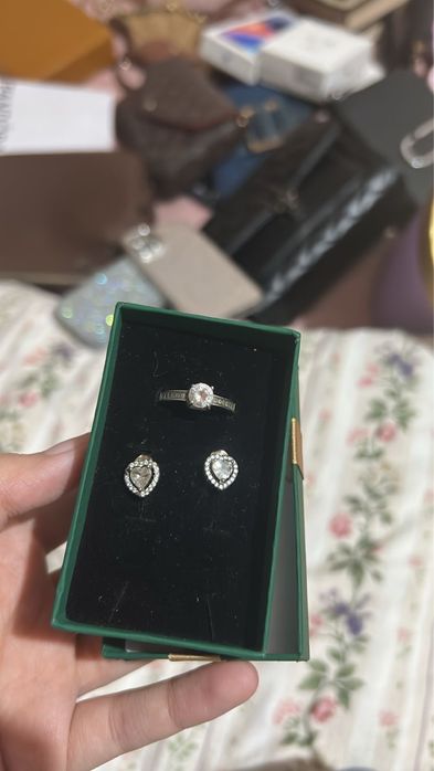 Кольцо серги серебро 925