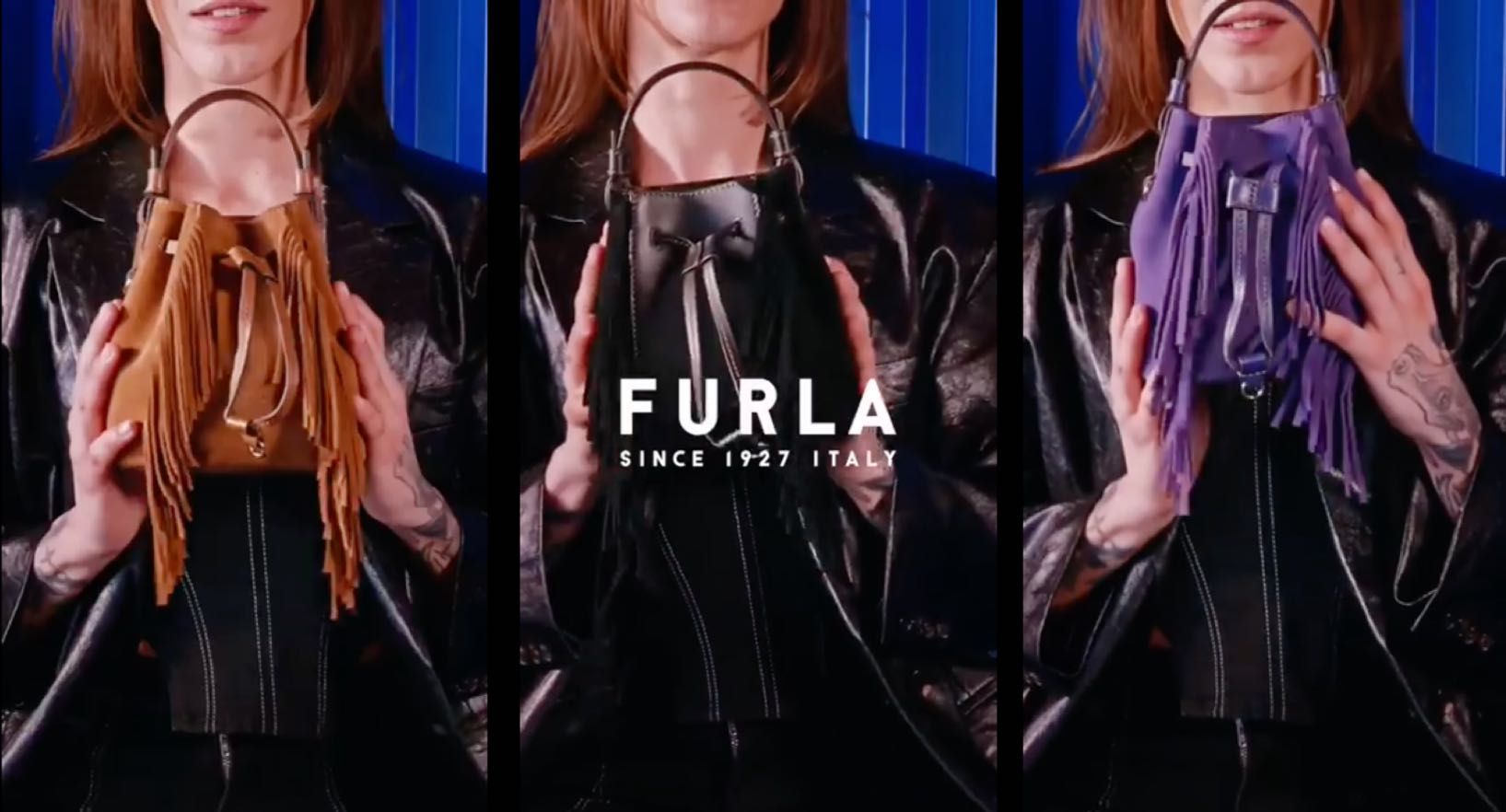 Чанта Furla Miastella Frange bucket bag, нова