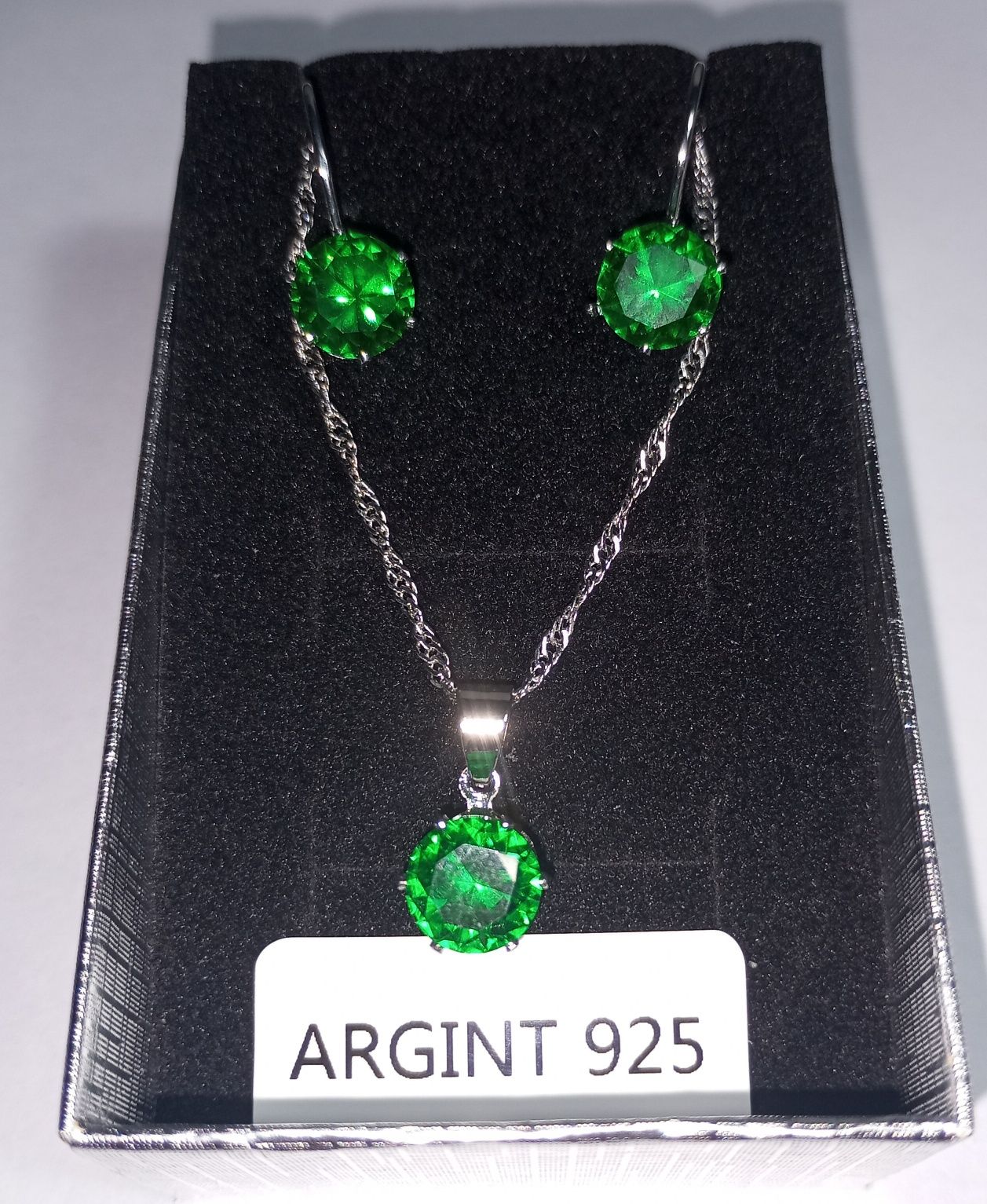 Set cercei și colier argint 925 cu zirconiu