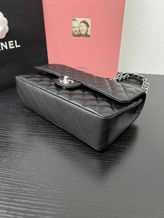 Geanta Chanel Classic 25cm, piele caviar, Premium