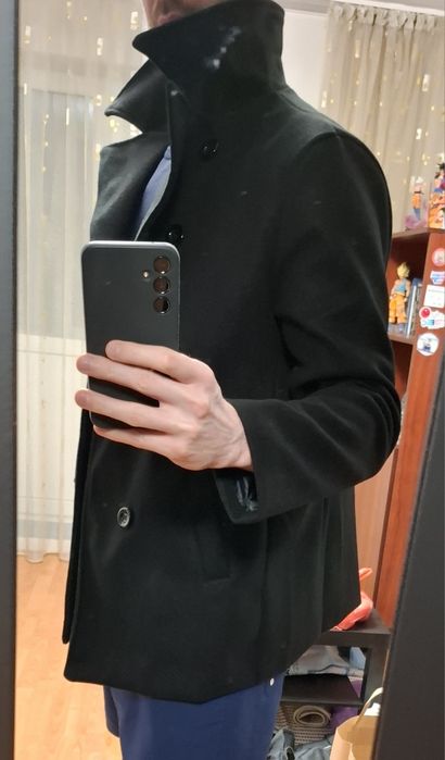 Palton negru marime L,