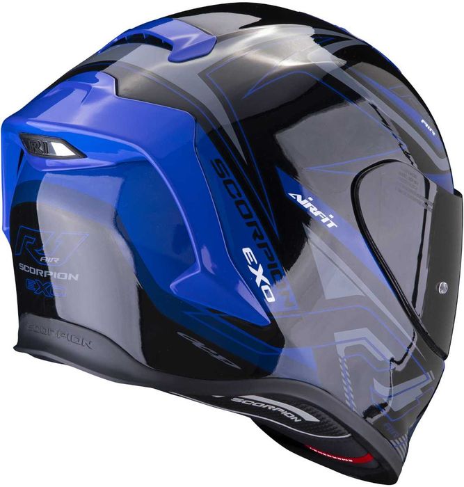Мото Каска SCORPION EXO-R1 EVO AIR BLAZE Blue-Black L 59-60 см,дефект