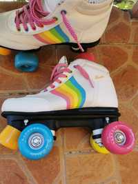 Patine cu rotile Rookie Forever Rainbow White