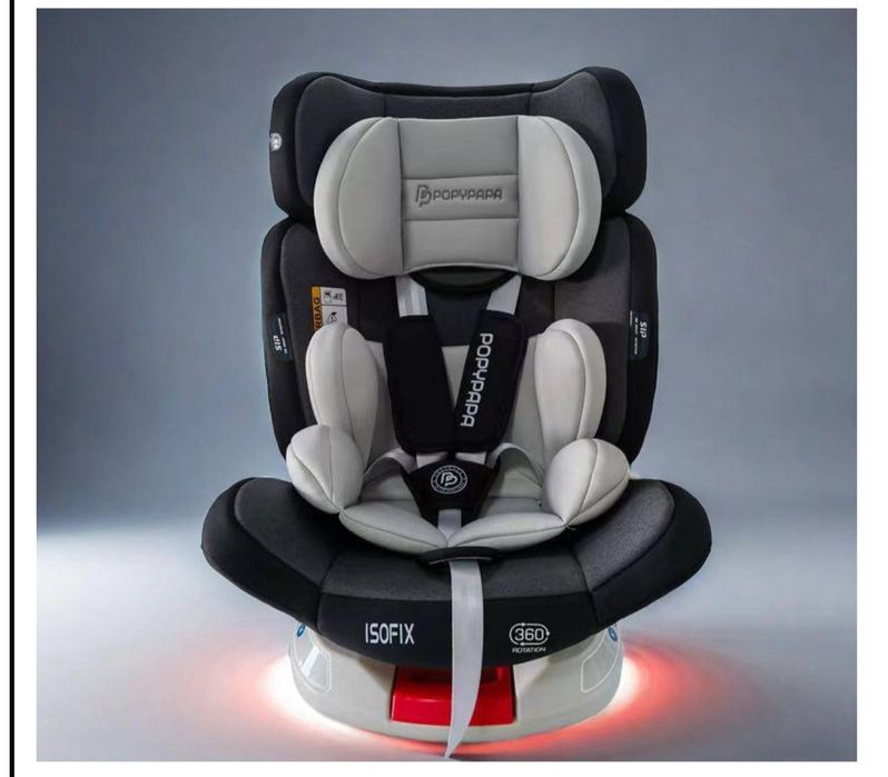 Автокресло Popypapa Isofix от 0 до 12 лет 4х позиции и 360 градус пово