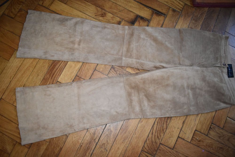 Pantaloni dama din piele intoarsa