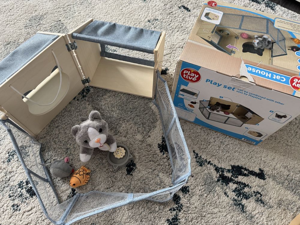 Plative Play set casa de pisica 3 Ani+ ca nou! Din lemn