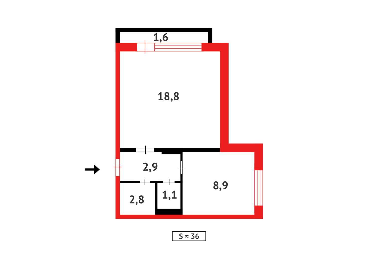 Продам 1-комнатную  в Степном-1, ипотека