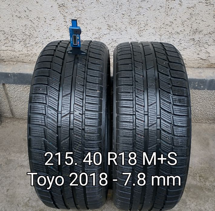 Anvelope  de iarna 215 40 R18 M+S Toyo profil ca Nou -7.8 mm
