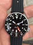 Ceas automat 37 mm NH34A Seiko GMT Diver 200 m cadran ceramic safir