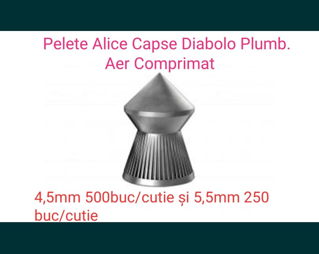 Alice Pelete Plumb Diabolo Capse Aer Comprimat 1cutie 75lei,2cutii 135