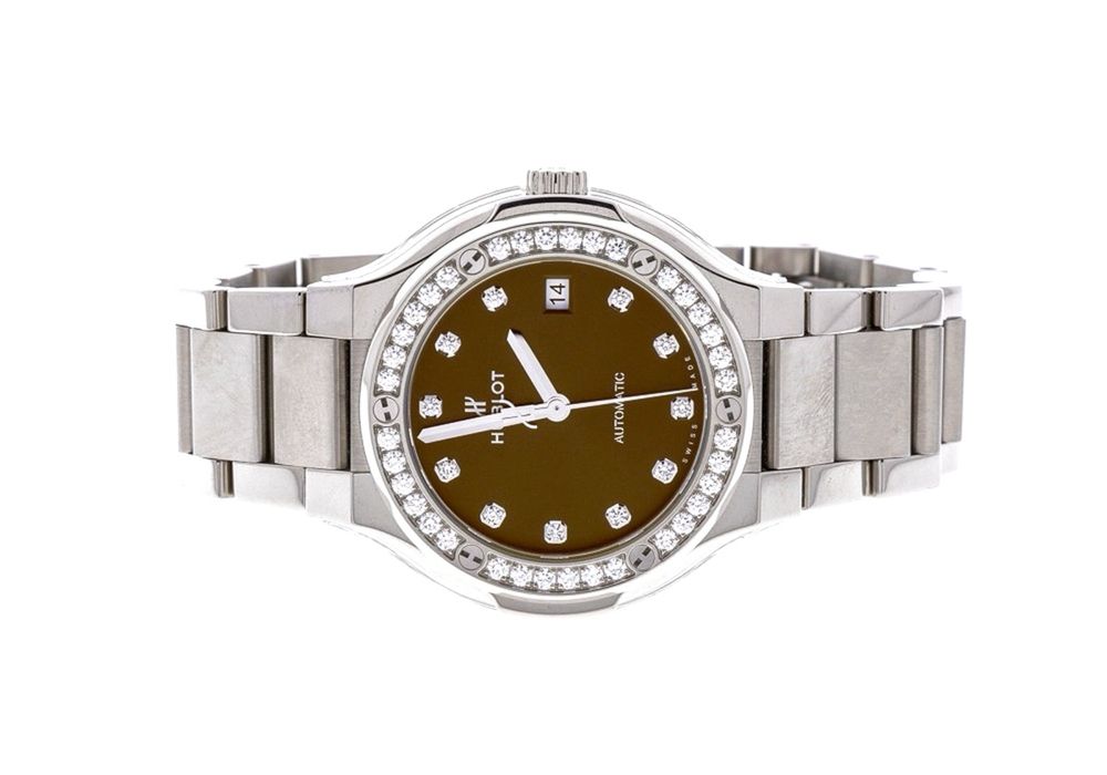 Hublot Classic Fusion 38mm Titan Dial Bezel Diamante Fabrica Automatic