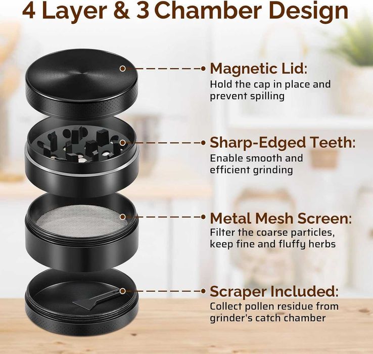 Anpro Билкарска мелничка от висококачествена цинкова сплав