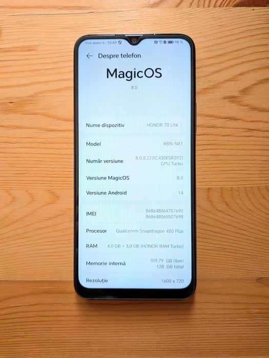 Honor 70 lite 5G; Blue; 128 GB; Dual Sim; Snapdragon 480+