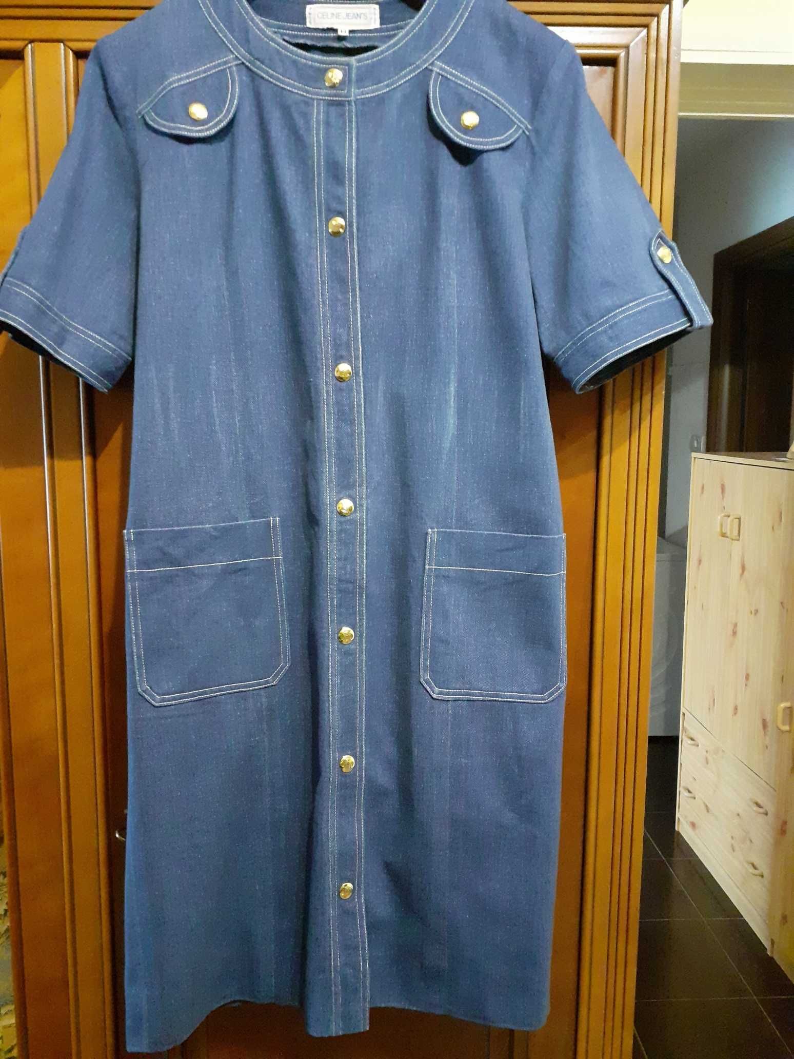 rochie denim maneca scurta