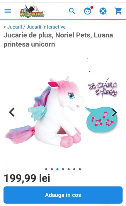 Unicorn cu aripi mișcătoare și lumini Noriel