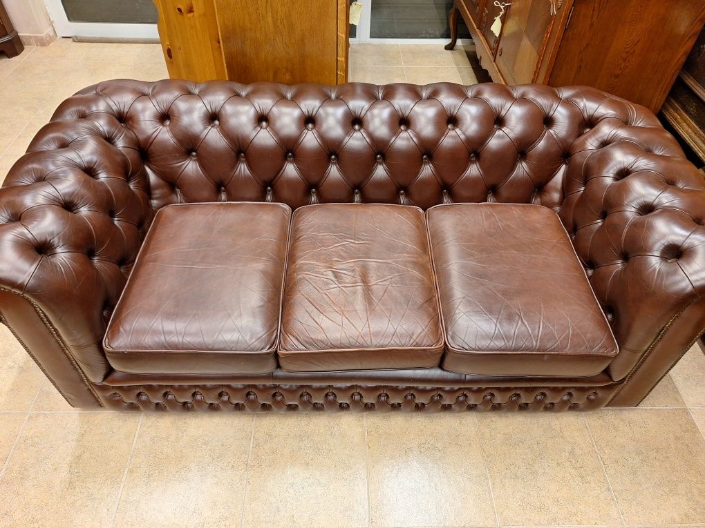 Диван тройка CHESTERFIELD естествена кожа