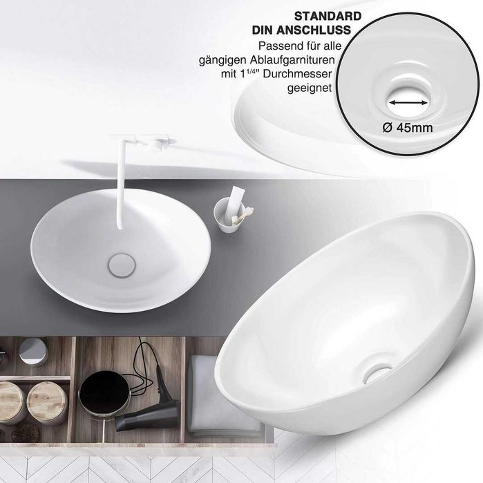 Lavoar oval premium  cu efect Lotus