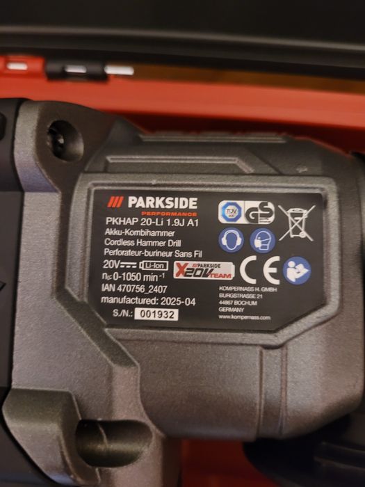 Перфоратор Parkside PKHAP 20-LI 1.9J A1