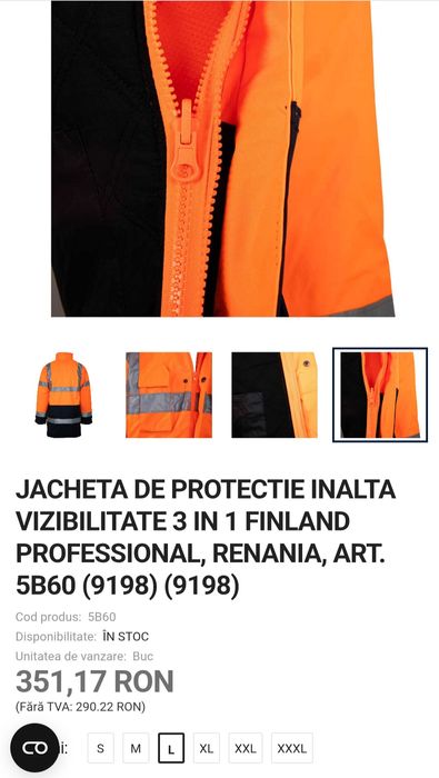 Jacheta de protectie 3 IN 1 FINLAND PROFESSIONAL