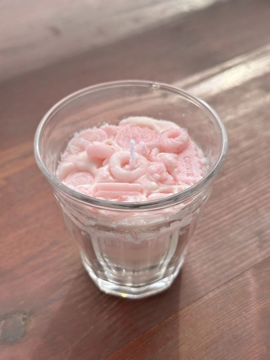 Lumanare prajitura roz