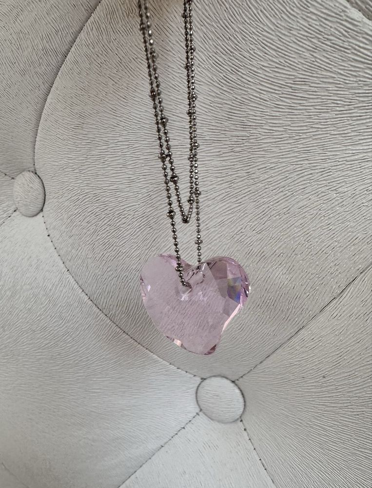 Комплект Swarovski pink crystal (пръстен,колие,обеци) оригинал