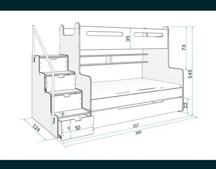 Продавам двуетажно легло