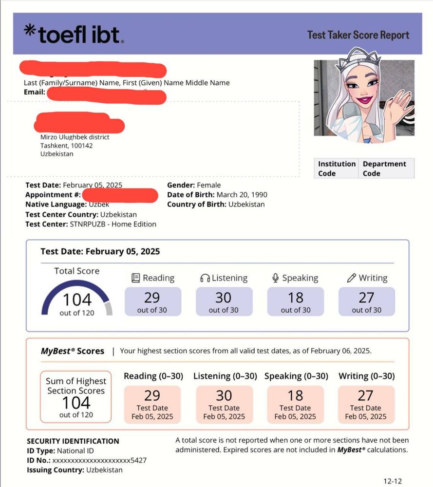 TOEFL iBT imtihonidan sertifikat olishda yordam beramiz!