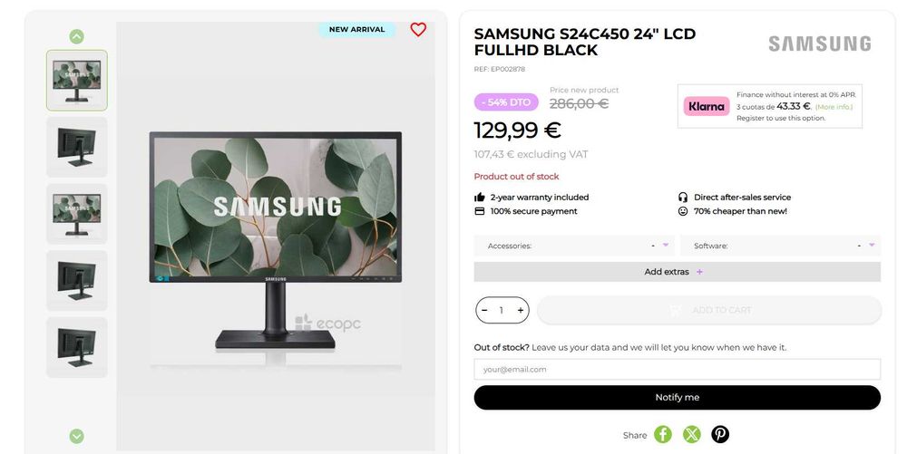 Monitor SAMSUNG SyncMaster S24C450, 24`` Full HD VGA, DVI - 2 buc disp