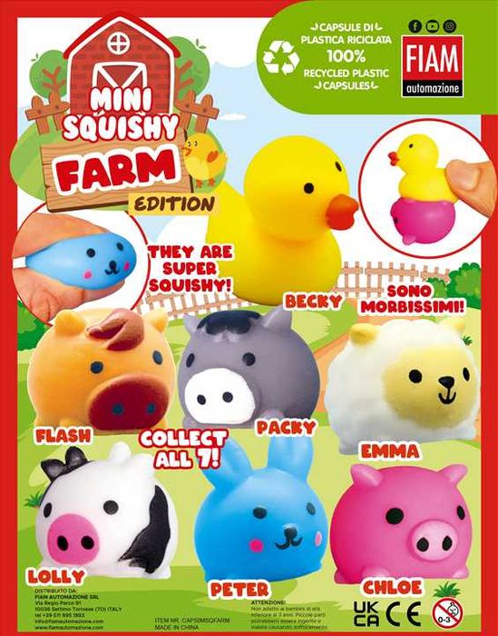 Капсули с играчки 50мм - 'MINI SQUISHY FARM' - 80ст.
