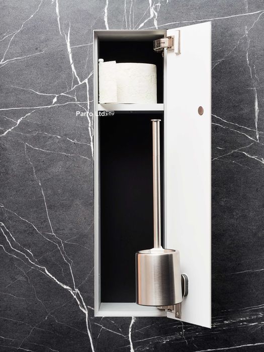 Вградена тоалетна четка и хартия