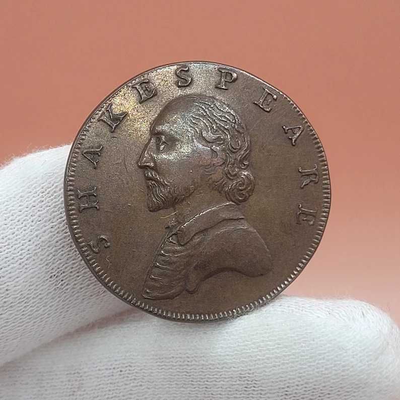 Moneda de cupru 1790 Shakespeare Warwickshire Half Penny