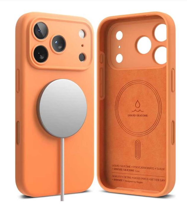 Husa, Ringke Silicone Magnetic CC pentru iPhone 17 Pro Max, Portocaliu
