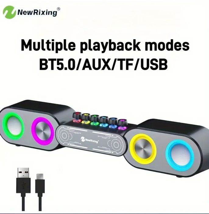 Блютуз колонка, RGB компьютерные колонки