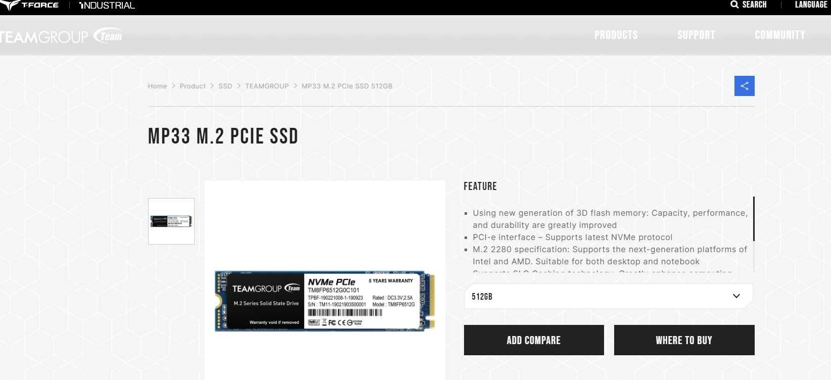 SSD TeamGroup 512GB M.2 NVMe Sigilat Livrare GRATUITA