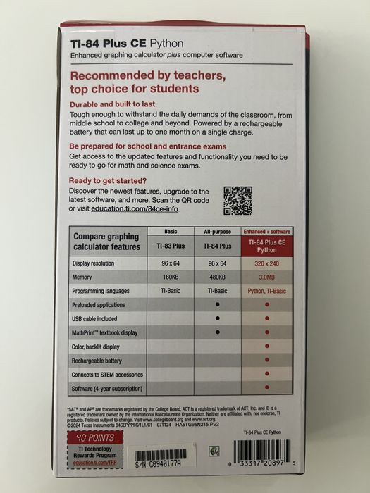 Texas Instruments TI 84 Plus CE Python графический калькулятор