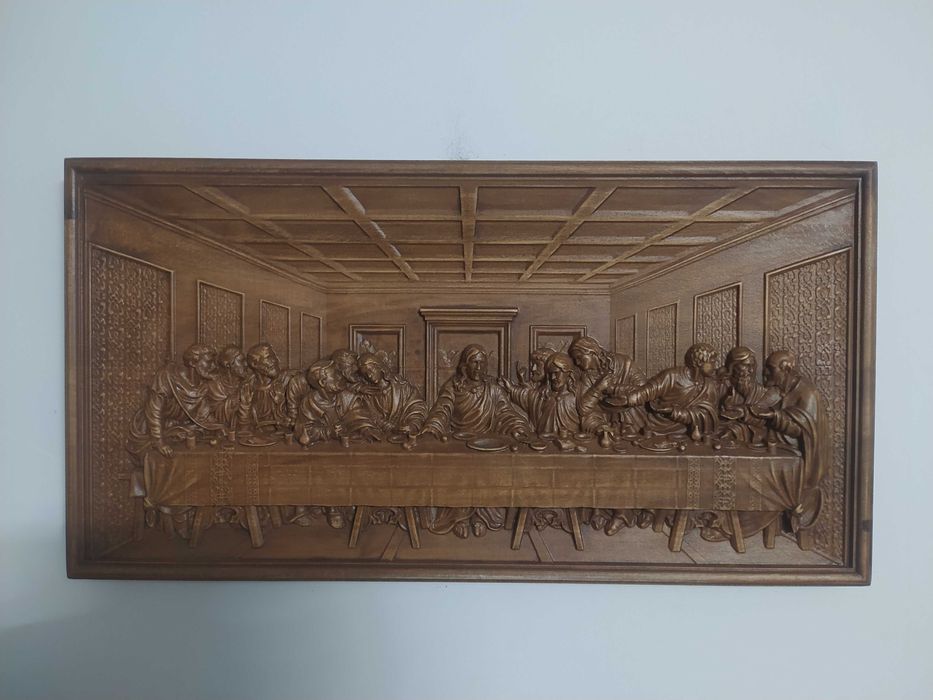 icoana sculptata in lemn última cina