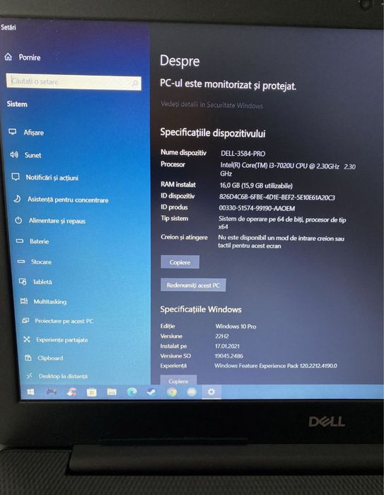 Laptop Dell Inspirion 3584 placa video dedicata, Windows 10