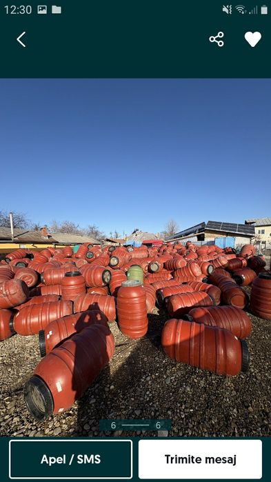 Butoaie din plastic foarte groase de 220 litrii preț.100 lei alimentar
