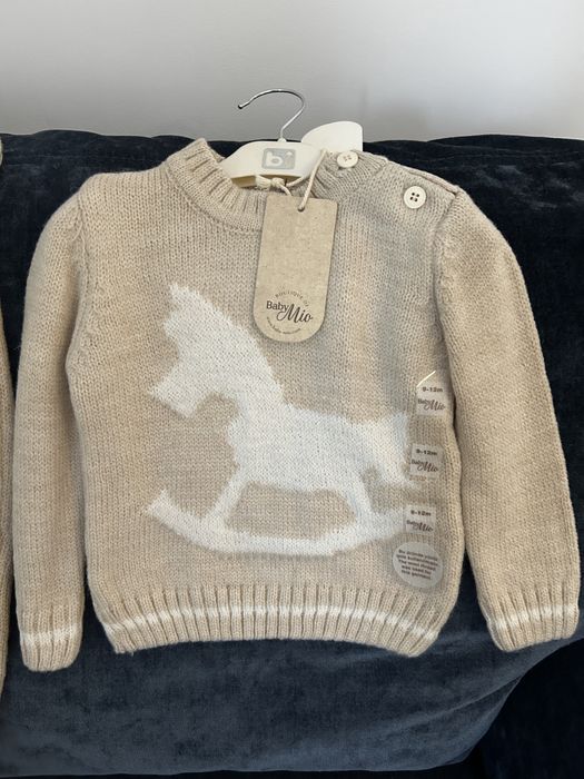 Set tricotat bej. Nou. 9-12 luni