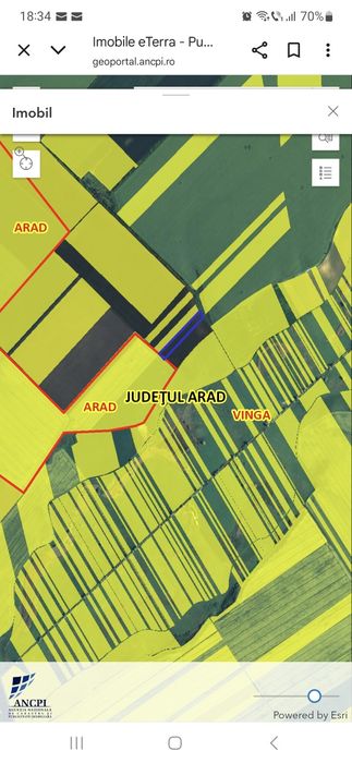 Vând 1 ha teren agricol, situat la limita de hotar Arad/Vinga