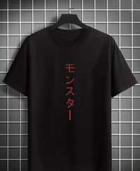 Мъжка тениска с принт на японски букви