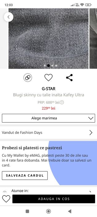 Blugi skinny cu talie inalta Kafey Ultra G-Star