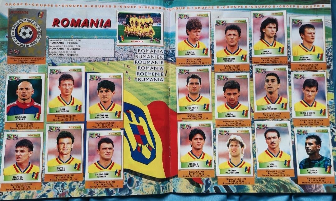 Panini set nelipit complet și Album gol Anglia 96 England 1996 euro