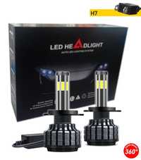 Комплект 360° градуса cob led лед диодни крушки h7 х7 12v 80w 16000 lm