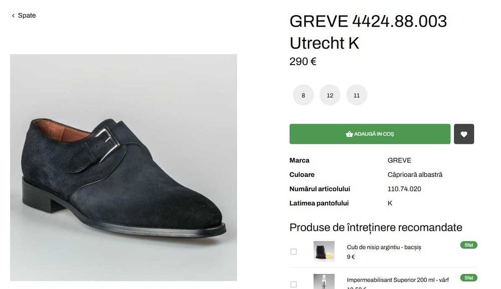 Pantofi de lux 45 45.5 46 monk GREVE NOI lucrati manual piele naturala