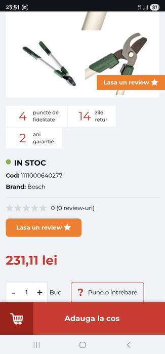 Foarfeca de crengi -marca bosch